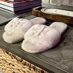 Tory Burch Shearling Slides - Natural - Size 11